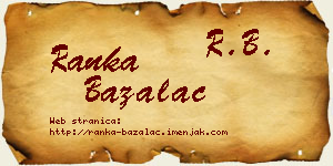 Ranka Bažalac vizit kartica